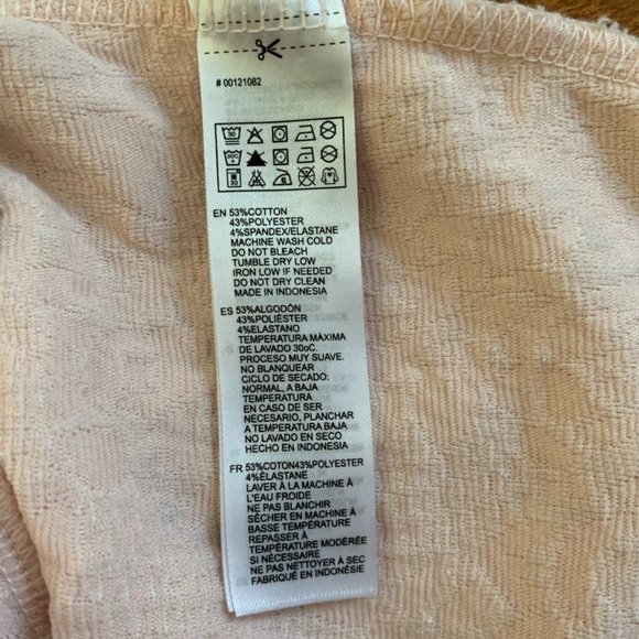 Forever 21 Pink Long Sleeve Double V-Neck Crop Top-Size S - Picture 6 of 7